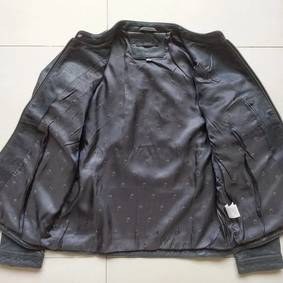 JOHN VARVATOS STAR USA BAND COLLAR LEATHER JACKET - Picture 6 of 10